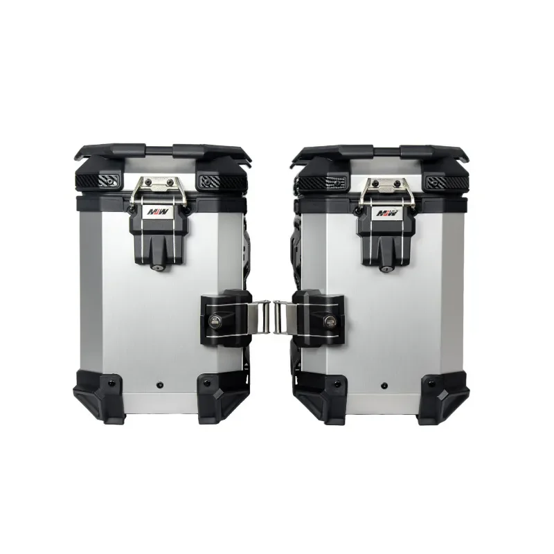 38LBM lock anode all-silver straight edge aluminum alloy three boxes motorcycle tail box side box scooter electric vehicle