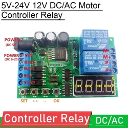 5V-24V 12V DC/silnik AC do przodu odwróć przekaźnik kontroler płyta sterowania automatyczny pomiar czasu opóźnienie cyklu Limit Start Stop przełącznik