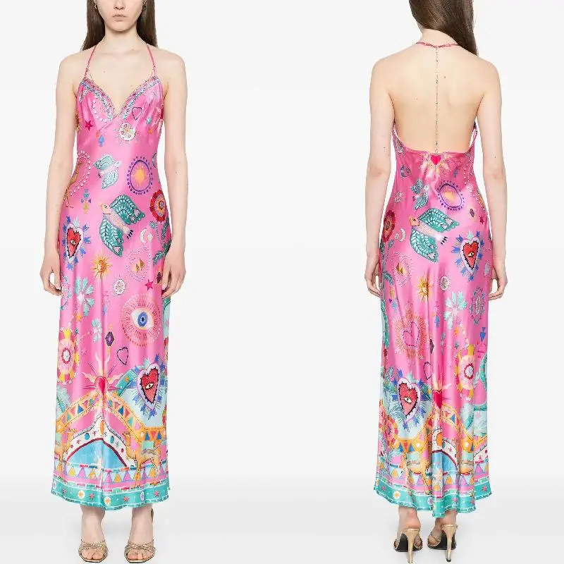 

Женское сексуальное атласное платье с принтом Bal Csole Dr, платье из полиэфирного волокна с высокой талией, вечерняя одежда для домашнего использования