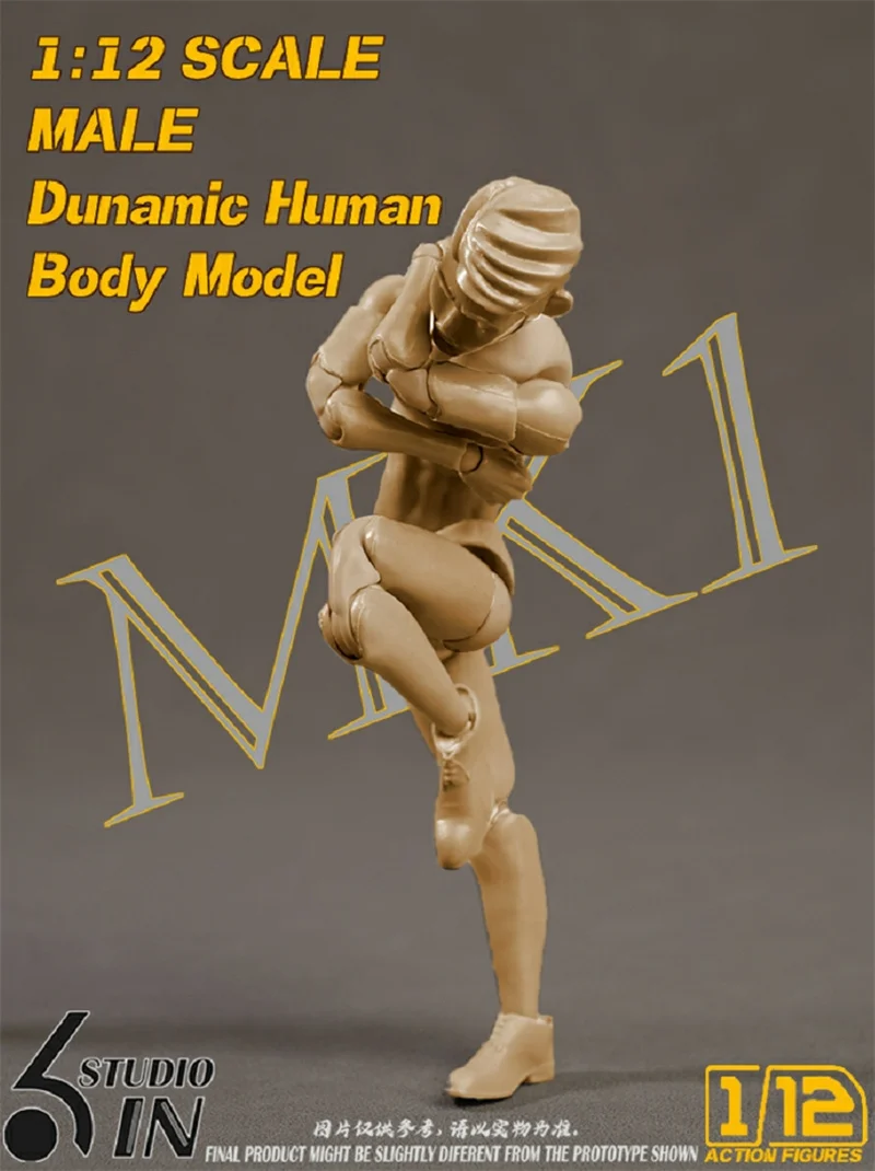 In Stock 6in Studio 1/12 Scale MK1 Super Movable Anime Male Human Body with Extra Hands Accessories Model for 6In Action Figure