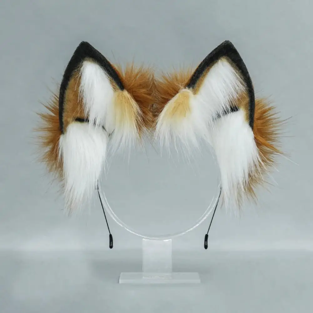 Handmade Faux Ears Plush Headband para Cosplay, Quadro elástico, Hoop de cabelo, exclusivo Faux Fox Ears, Festas de Halloween