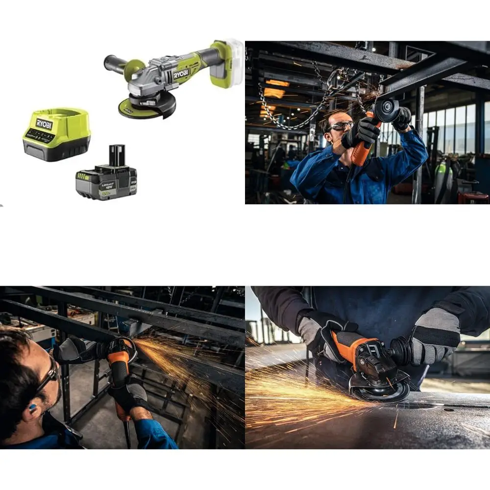 

Brushless 18V 125mm Angle Grinder with 11,000 RPM, 1x 5.0Ah Lithium Battery, Quick Charger, and Carrying Bag Included