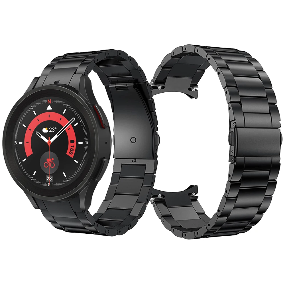 삼성 갤럭시 워치 5 프로 45mm 용 Gaps 없음 스테인레스 스틸 메탈 스트랩, 워치 4 클래식 46mm 42mm 44mm 40mm 시계줄