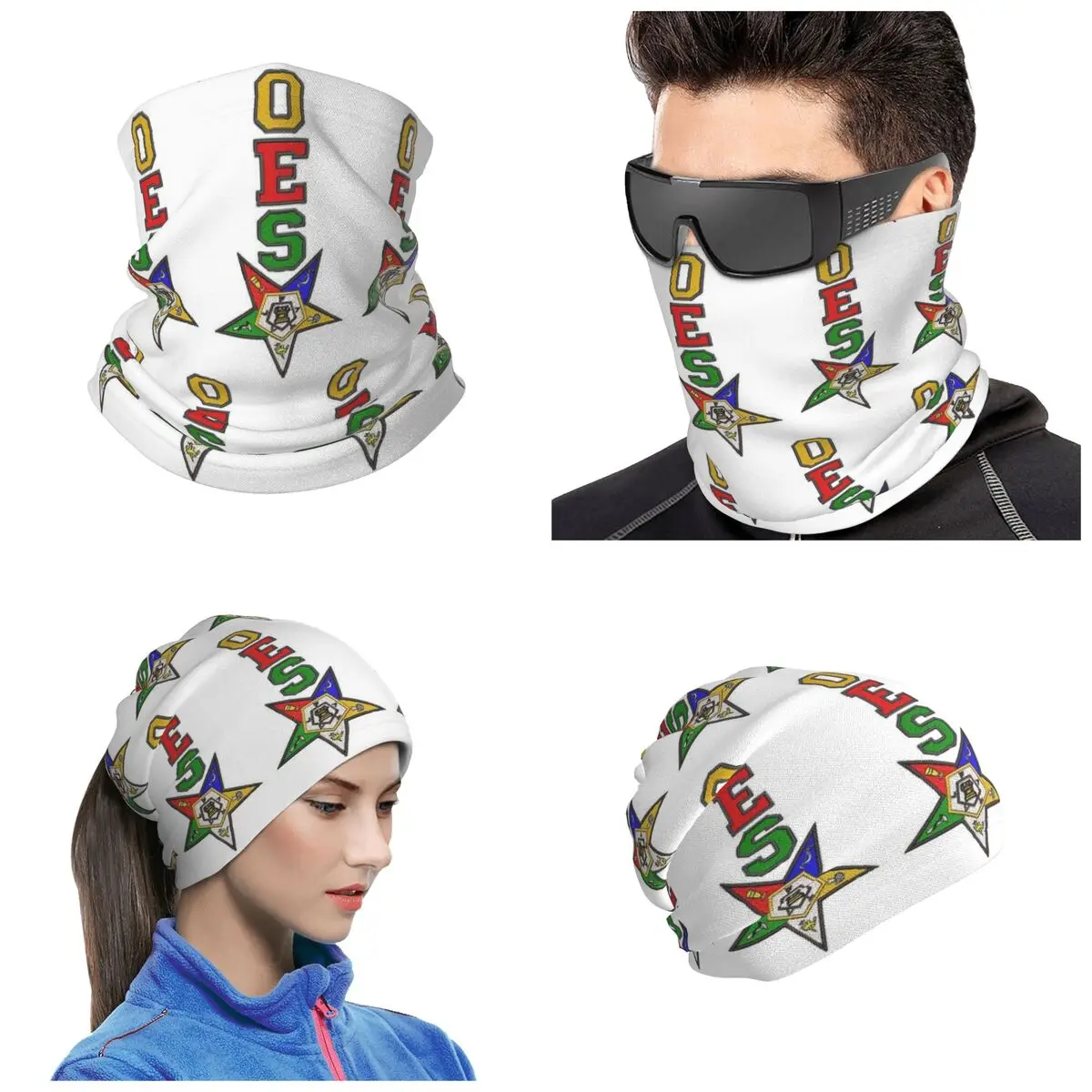Order Of The Eastern Star Logo OES Bandana Neck Cover Printed Wrap Scarf Outdoor Sports Face Mask For Men Women Adult All Season