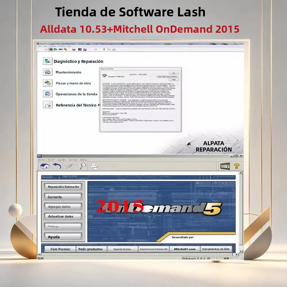 Software de Reparación de Automóviles Alldata 10.53 Mitchell 1 on Demand 5 2026, Sistema de Datos de Automóviles con Diagramas de Cableado