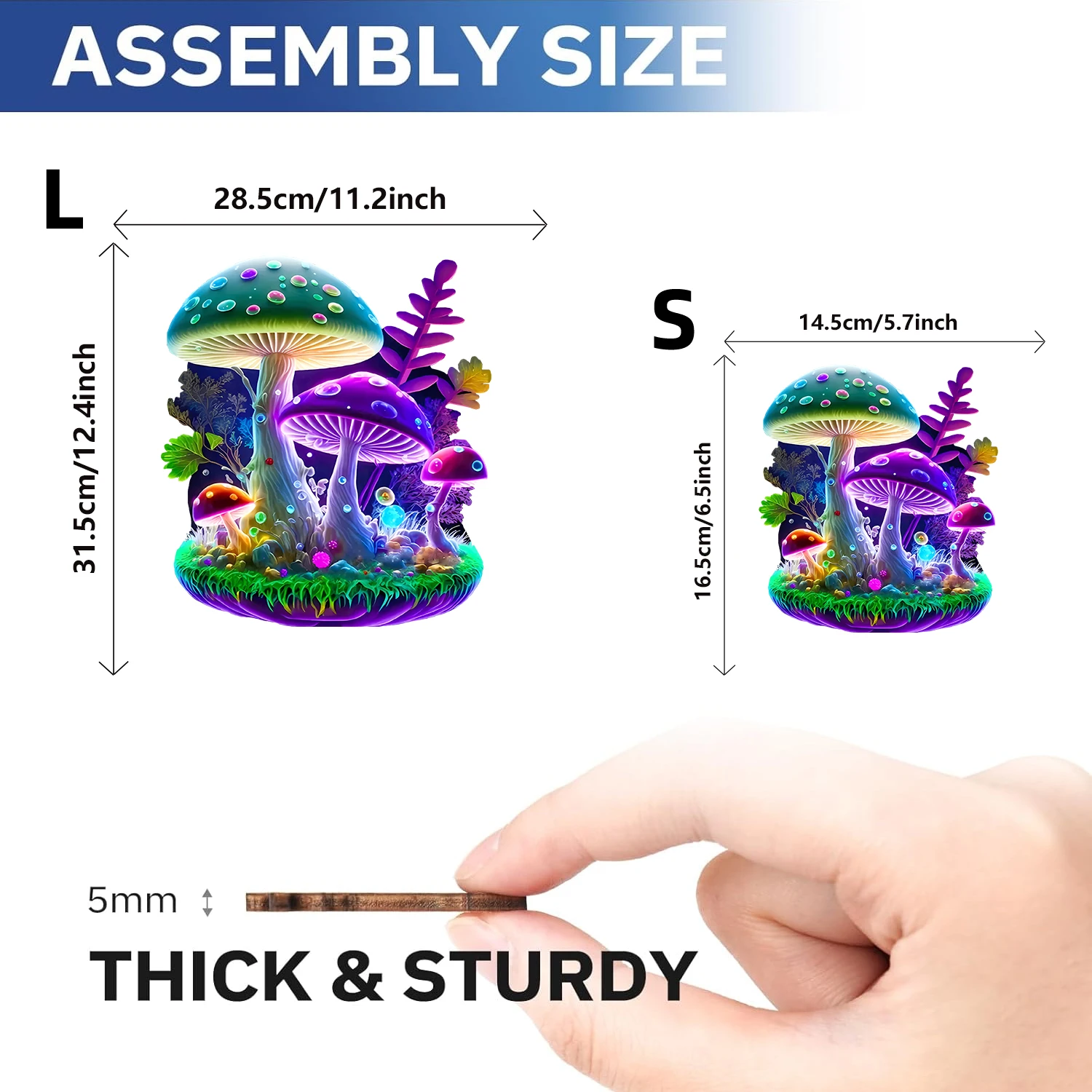 Mushroom Creative Wooden Puzzle for Adults, Uniquely Irregular Animal Shaped Wooden Toys, Creative Handmade Decorations, Holiday Gifts Home Decor Family Game