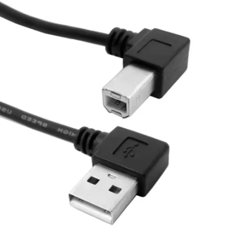 USB 2.0 A Male ke USB B Male tipe B BM KANAN SUDUT Printer Scanner 90 derajat kabel 30cm 0.5m 100CM 300CM BM kabel bersudut