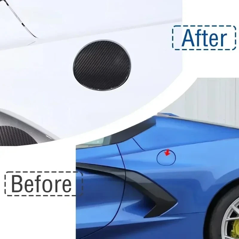 

Для Chevrolet Corvette C8 Z51: Накладка на крышку топливного бака из настоящего сухого карбона, 2020-2022 гг., внешний декоративный элемент, модификация кузова