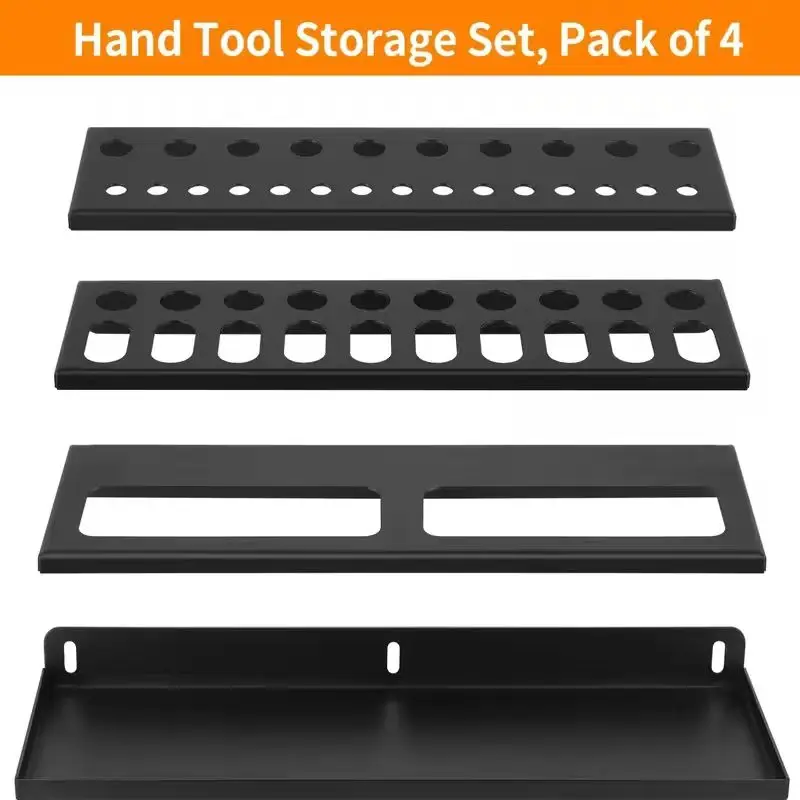 Wall Mounted Screwdriver Storage Rack, Pliers Rack, Hammer Rack, Metal Tool Plate, Workshop Tool Storage 4-Piece Set