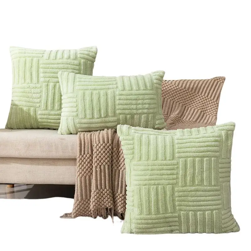 1Pcs Solid Color Pluch Cushion Pillow Cover Simple Geometric Comfortable Cotton Velvet Cushion Cover Home Decor Pillowcase