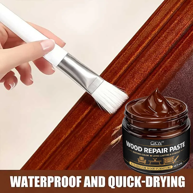 3-Farben-Holzreparaturpaste (Schwarz/Weiß/Braun), repariert Kratzer, Risse, Verblassungen an Türen, Schränken, Böden, Büromöbeln – Detail 4
