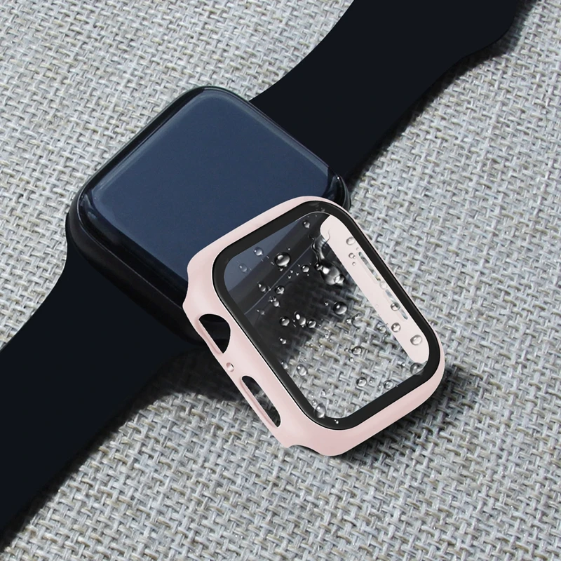 Cover For Apple Watch Case 45mm 41mm 44mm 40mm 42mm 38mm Tempered Glass+PC bumper Screen Protector series 9 8 7 6 5 4 3 se