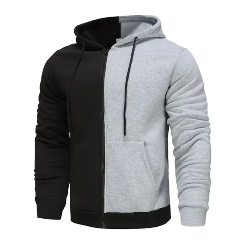 Imagen 2 del producto Nueva Sudadera con capucha para hombre, sudadera informal ajustada de manga larga para primavera y otoño, sudaderas con capucha para hombre, ropa informal estilo hip hop con cremallera M 3XL