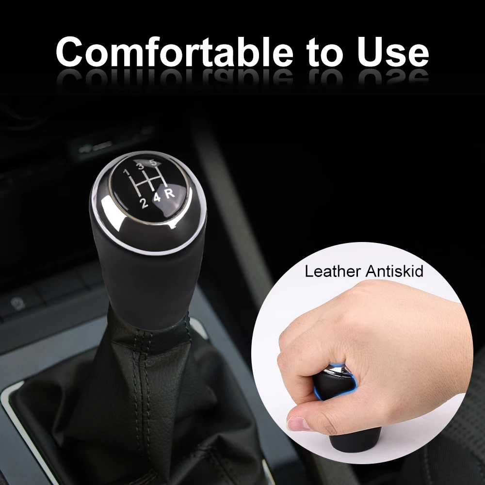 Leather Gear Lever Arm Head Ball Car Parts Shift Knob Black 5/6-speed Gear Shift Knob For Mazda 3 BK BL CW 6 5 3Series CX-7 Mx-5