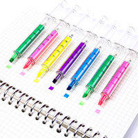 12Pcs Nurse Needle Syringe Shaped Highlighter Marker Color pen Needle for Student Stationery Writing Office School Supplies