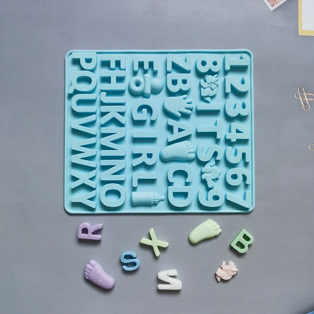 

Silicone Chocolate Mold Letter Number Chocolate Baking Tools Non-stick Silicone Cake Mold Jelly And Candy Mold 3D Mold DIY Clay