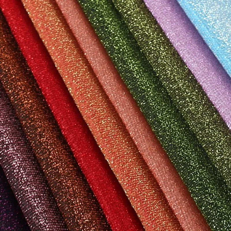 Shimmer Fabric Metallic Slightly Stretchy Polyester Party Decoration Shiny Material