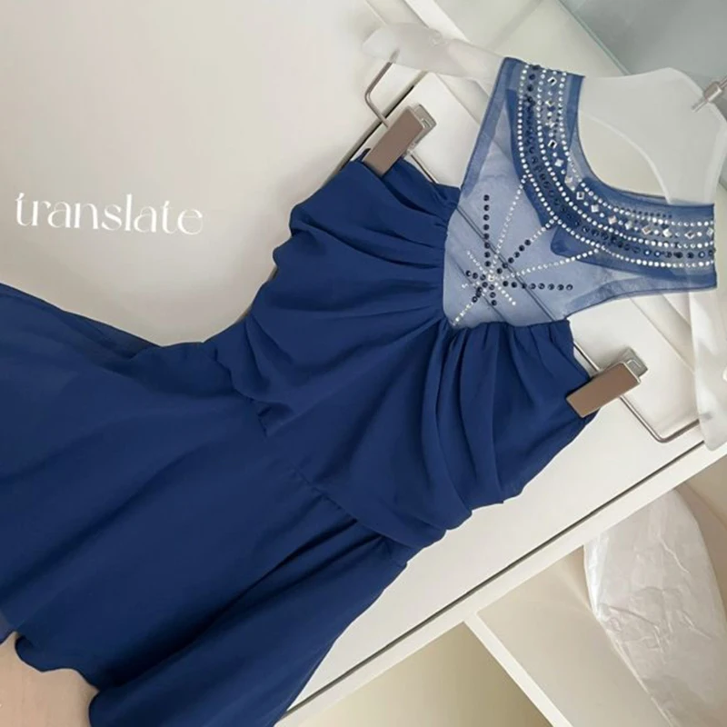 Marine mouwloze sexy vrouwen jurk zomer elegante backless mini-jurk mesh party cockail pure ademende avondjurk vestidos