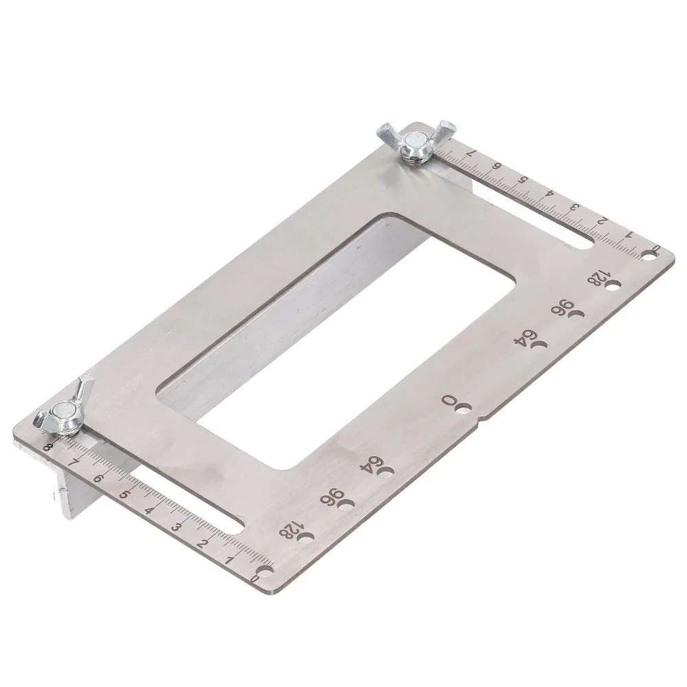 

Регулируемый шаблон-приспособление для разметки отверстий из нержавеющей стали, направляющая для сверления прямых отверстий под ручки и мебельную фурнитуру