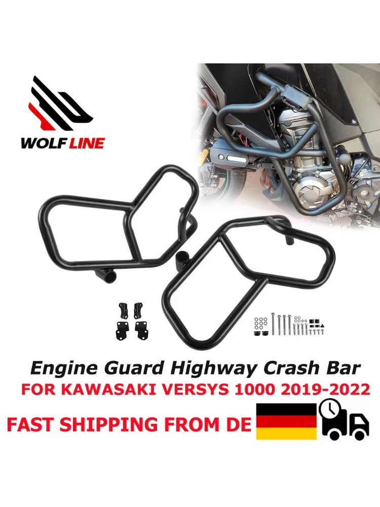 WOLFLINE valbeugels voor Kawasaki Versys 1000/SE 2019-2024 voor Versys1000 SE motorbescherming bumper frame beschermingsbeugels sets - afbeelding 2