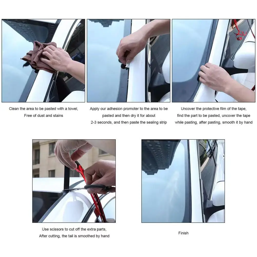 Auto-Dichtungsstreifen Gummi-Dichtungsband für Autodach Windschutzscheibe Auto-Dichtungsschutzstreifen Fensterdichtungen Schallisolierung – Detail 9