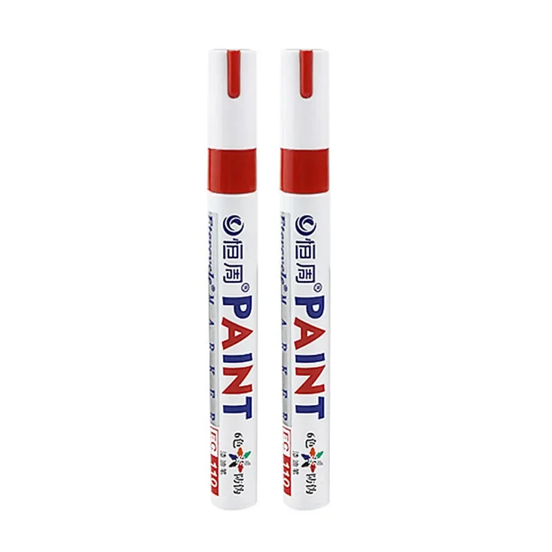 2 Stuks gekleurde Permanente Verf Pen Kleurrijke Band Markers Rubber Autoband Loopvlak Markers Pennen Sneldrogend Waterdicht voor Metalen Rotsen