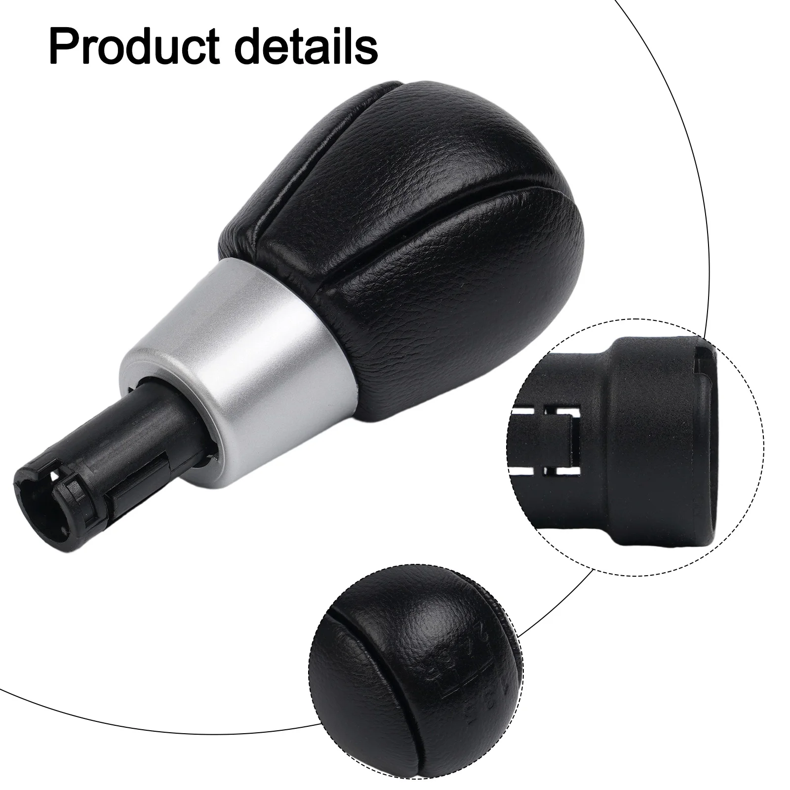 6 Speed Manual Gear Shift Knob Black PU Leather Car Manual Transmission Shift Lever Handle Interior Modification Replacement