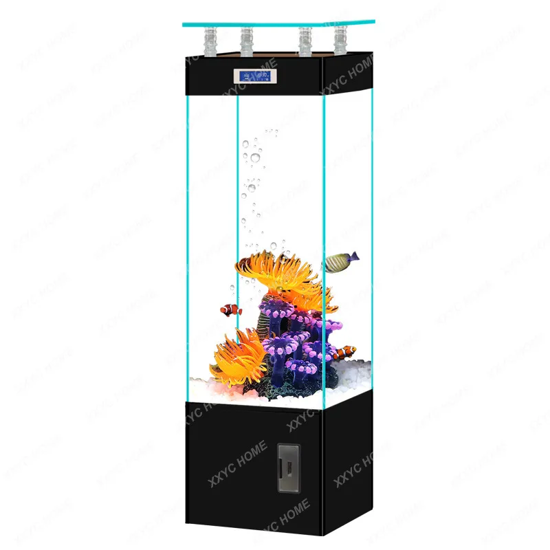 

Super White Glass Fish Tank Living Room Home Small and Medium Vertical Aquarium