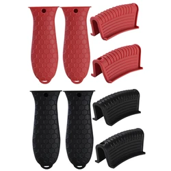New 4 Pack Silicone Hot Handle Holders Cover Cast Iron Skillet Handle Cover Pot Handle Holder Sleeve Heat Resistant
