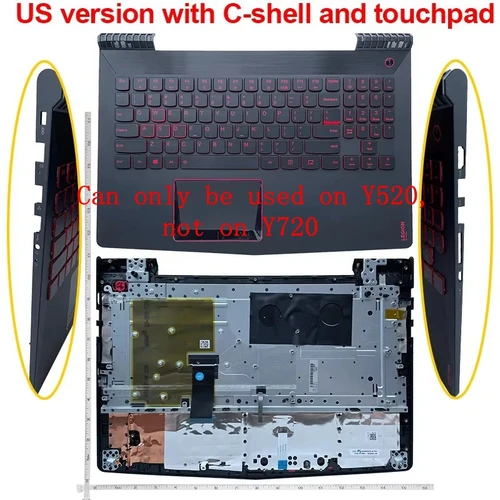 Imagen 2 del producto NUEVA cubierta del ordenador portátil reposamanos/funda inferior para Lenovo Legion Y520 R720 Y520-15 R720 -15 Y520-15IKB R720-15IKB R720-15IKBN R520