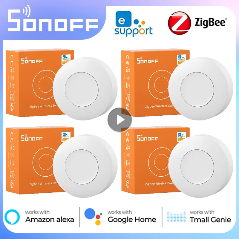 

SONOFF SNZB-01P Smart Zigbee Wireless Switch 1-10PCS Smart Scene via eWeLink Two-Way Control with TX Ultimate NSPanel Pro Switch