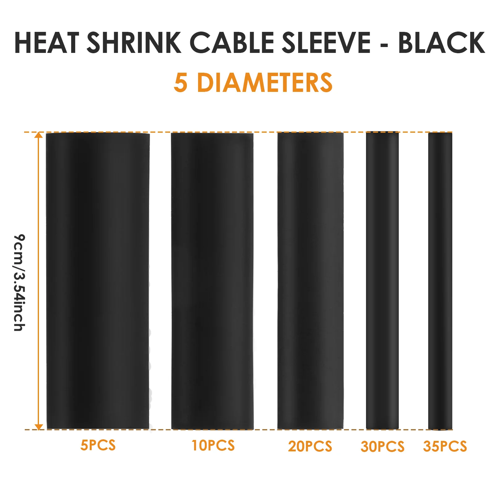 100Pcs Heat Shrink Tubing Kit Double Wall Wire Shrink Wrap Tubing 4:1 Ratio 3.54inch Waterproof Adhesive Lined Heat Shrink Cable