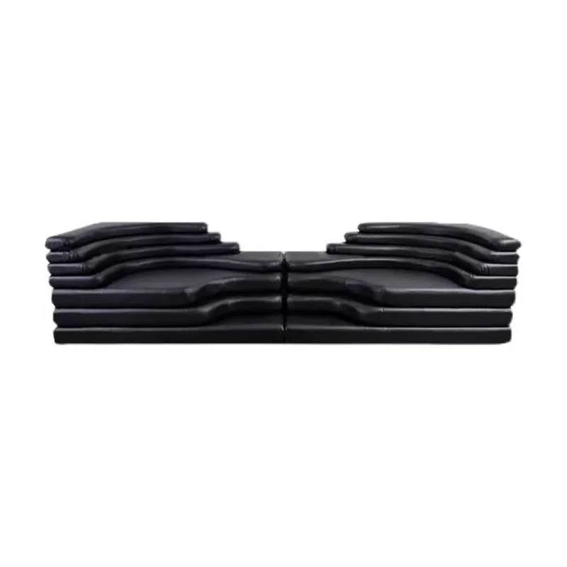 

Light luxury minimalist medieval terraced sofa designer combination leather personalized creative living room