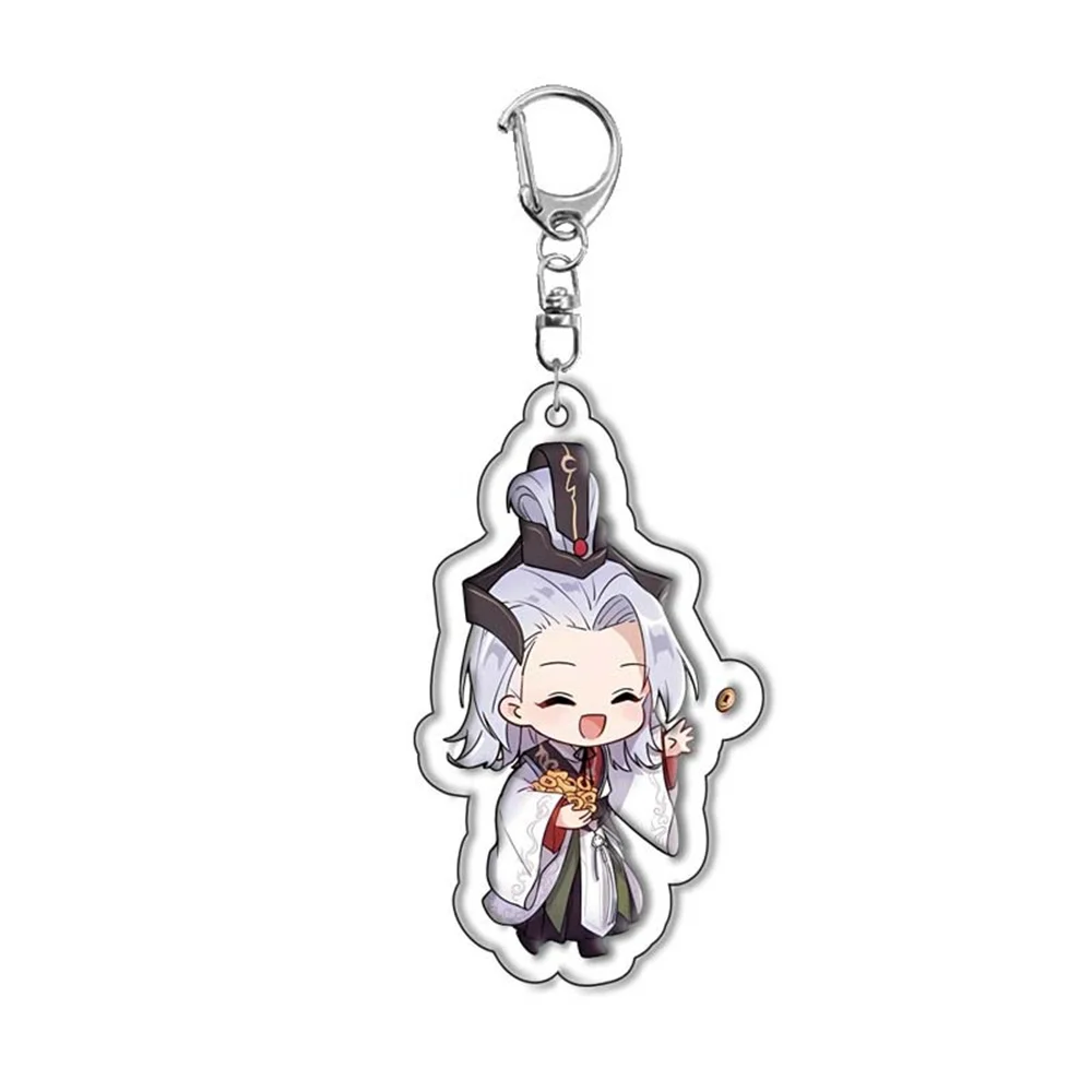 Hot Game Anime Ashes Of The Kingdom 6CM Acrylic Keychain Figure Liu Bian Sun Ce Fu Rong Yuan Ji Q Edition Acrylic Keyring Gift