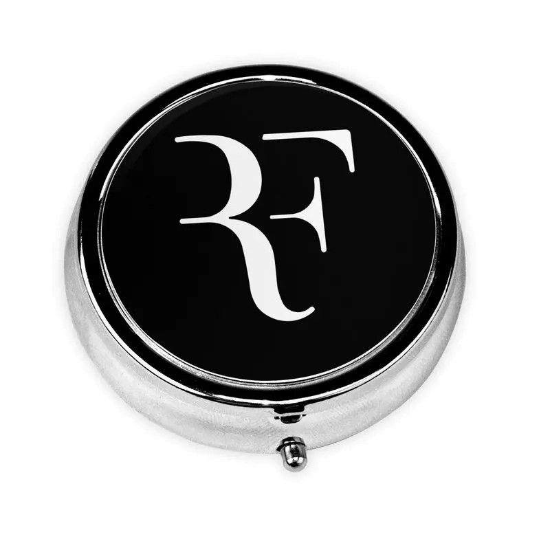 

Коробка для таблеток с логотипом RF Roger Federer, 3 отделения, портативная дорожная аптечка, органайзер для лекарств и витаминов, помещается в сумочке или кармане