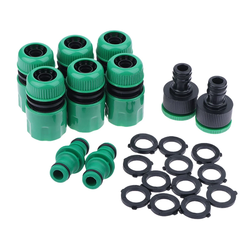 1Set Garden Watering Hose PP Quick Connector 1/2” End Double Male Hose Coupling Joint Adapter Extender Set For Garden Hose Pipe