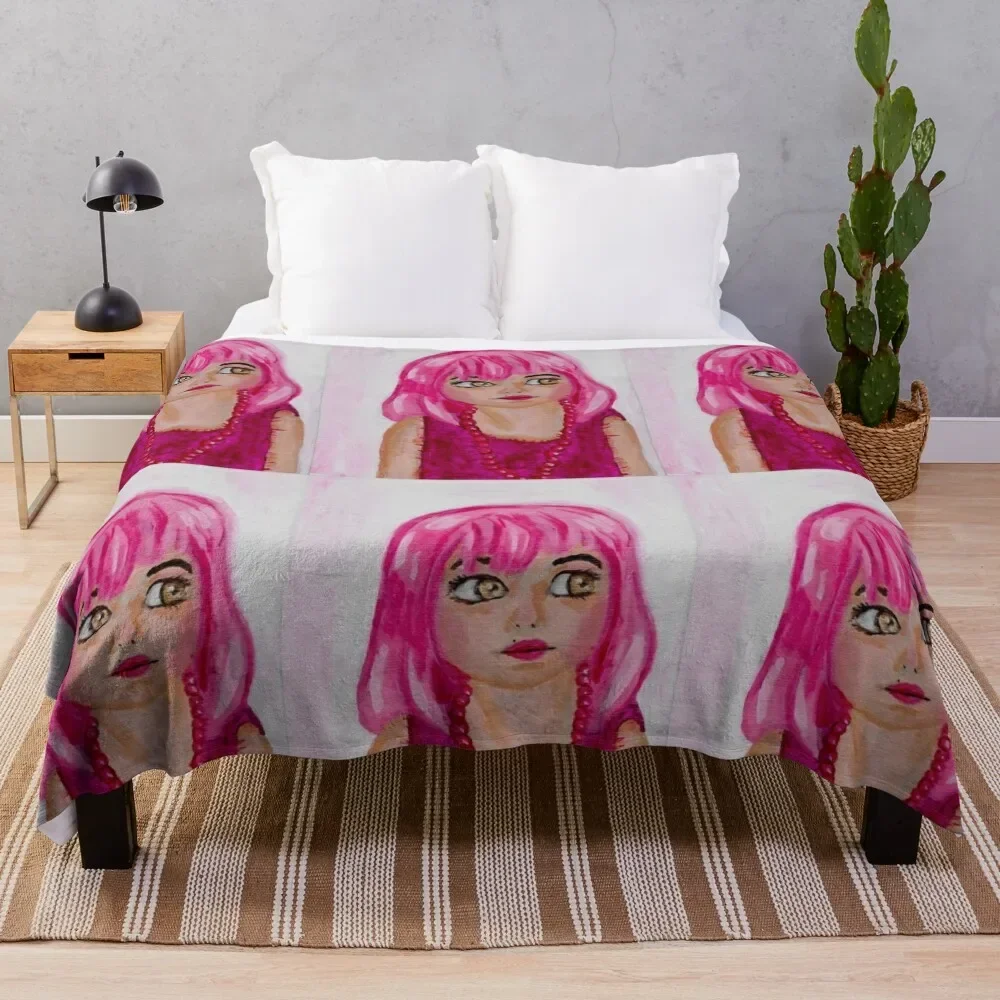 Pink Hair Throw Blanket Retros Sofas Blankets