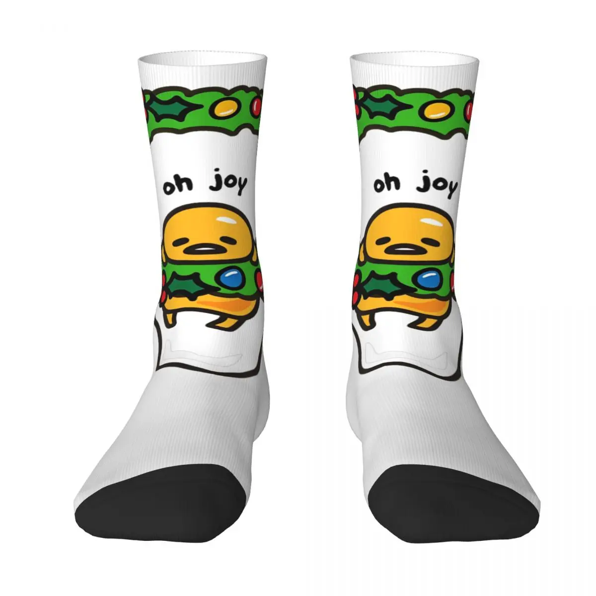 

Autumn Winter Hip-hop Men's Women's Gudetama Christmas Socks Sweat Absorbing Crew Socks