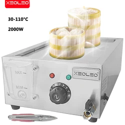 XEOLEO Commercial Electric Food Steamer Countertop Bread Maker Two-hole Stainless Steel Bread Bun Steamer Machine 3000W