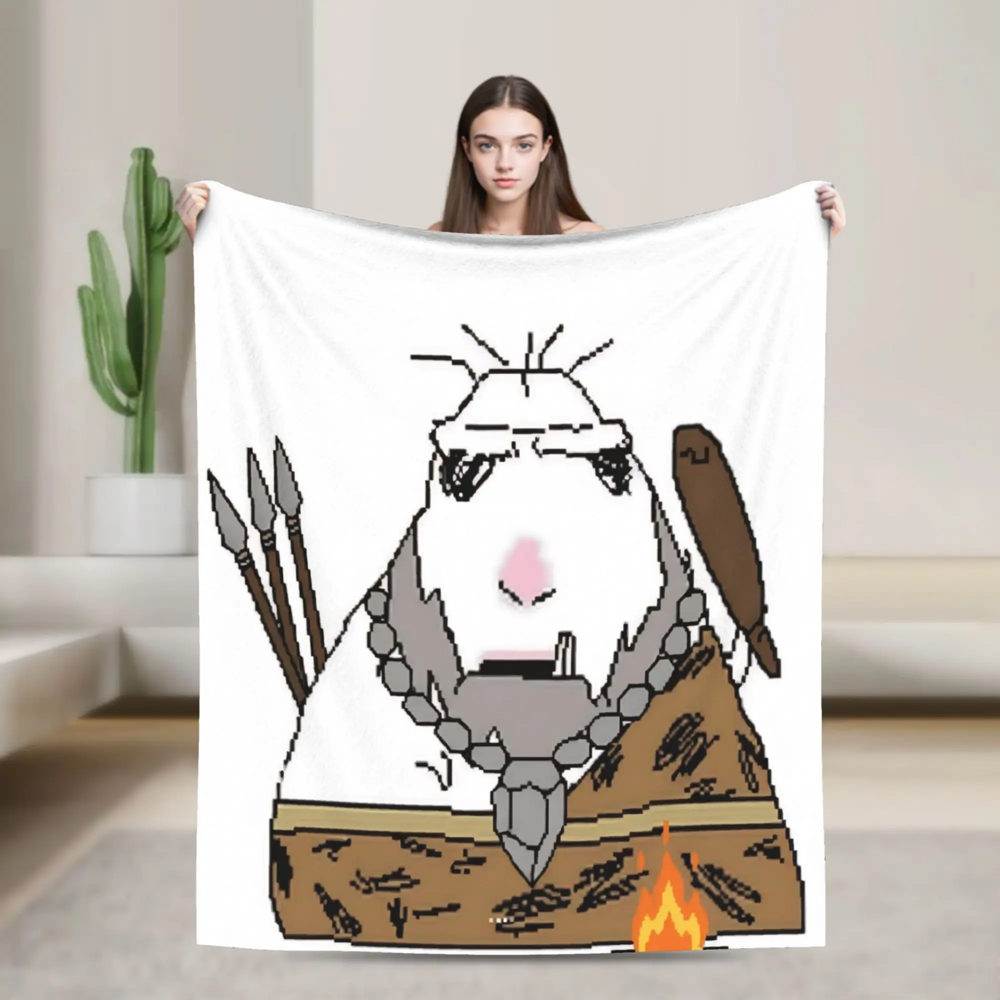 Hamster Caveman Stuff Blankets Ultra-Soft Velvet  Throw Blankets Cozy Quilt