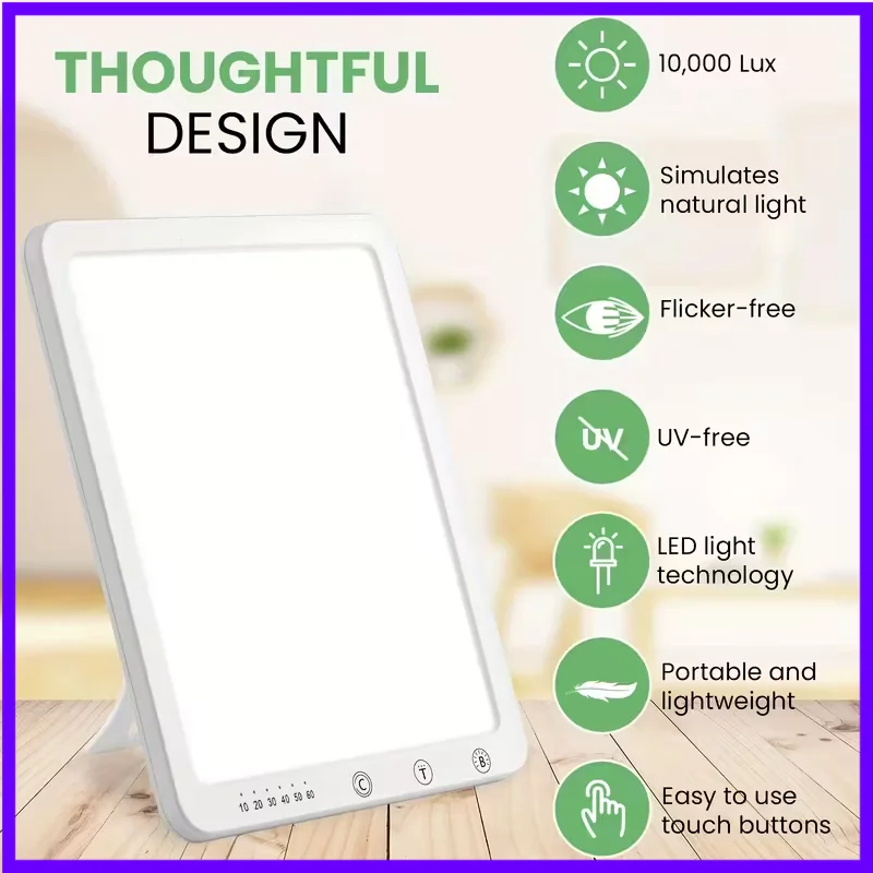 

LED Daylight Lamp Nightlight 10000 Lux SAD Lamp Memory Function Natural Sunlight 3 Colors Lights for Home Office Use