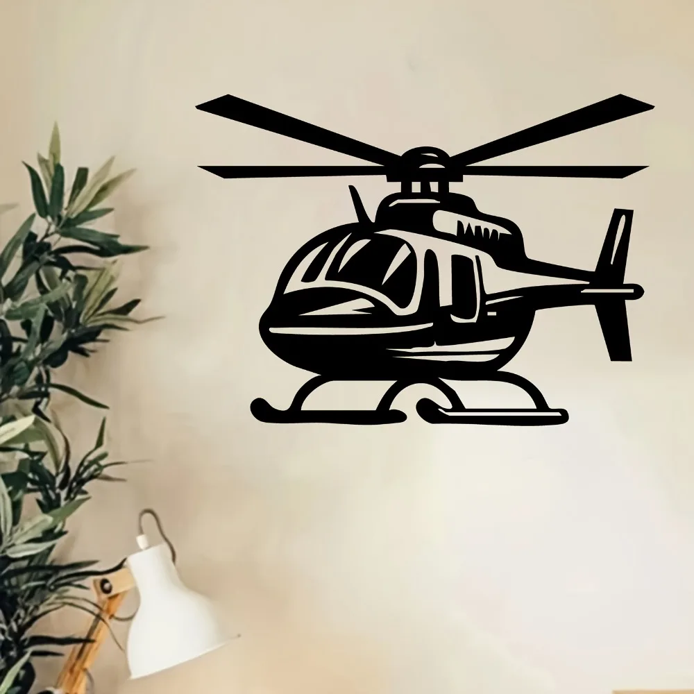 CIFbuy Iron Wall Art Helicopter Sculpture Weather-Resistant Aviation Decor for Garage & Garden