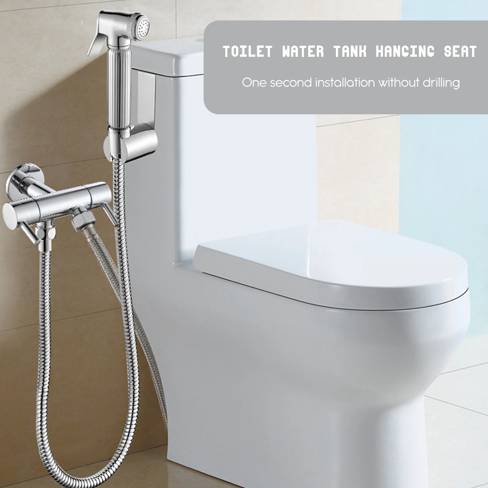 Universal Bidet Sprayer Holder Stainless Steel for Bathroom Toilet Tank No-Drill Hanging Bracket Durable Home Accessories