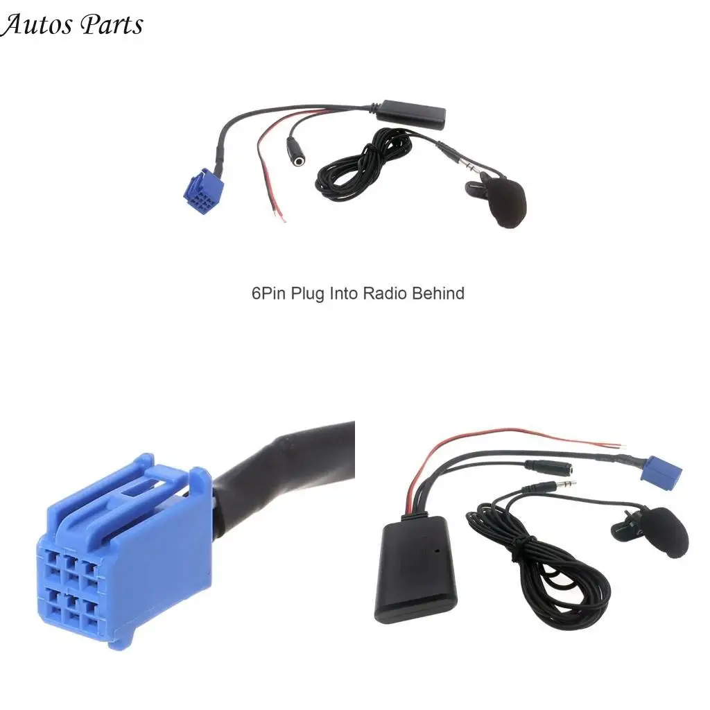 

57BA Music Streaming Adapter Car Stereo Connection Cable 6Pin AUX Cable for Vehicle