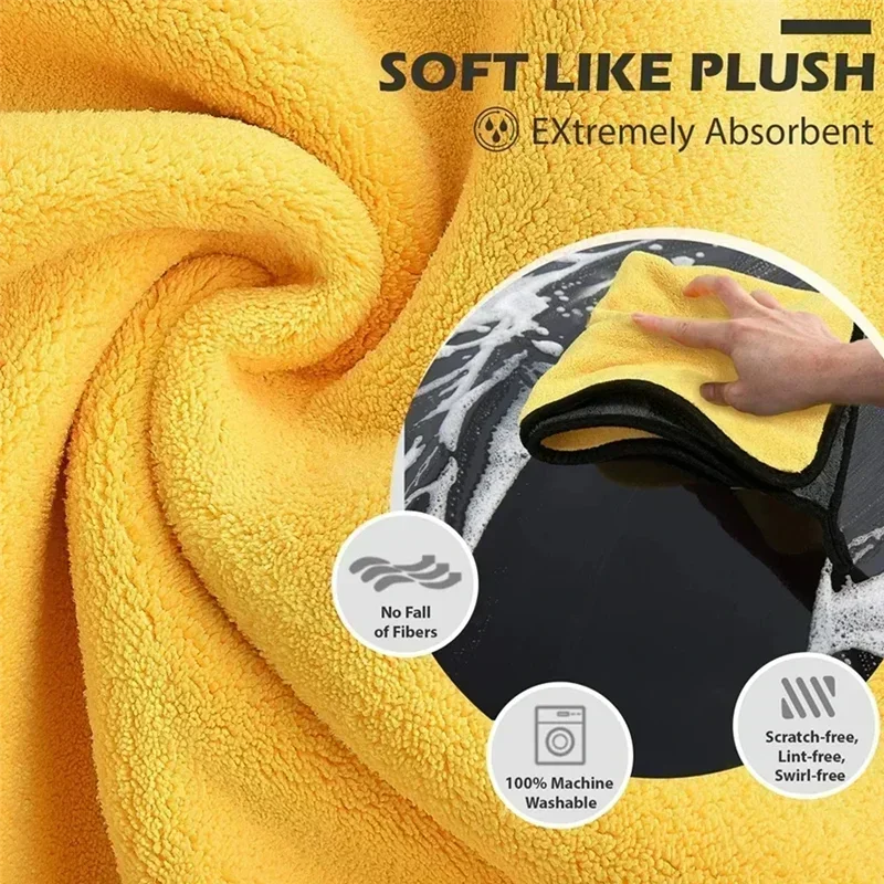 Microfiber Towel Car Microfiber Cloth Wash Towel Microfiber Cleaning Cloth Absorbent Car Wash Drying Towel Auto Detailing ﻿