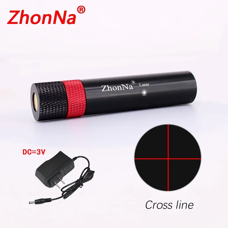 660nm200  Red Laser Positioning Module for Wood&Stone Cutting, Horizontal & Cross Lines, USB-A Charging, DC5521 Cable, 3-5V