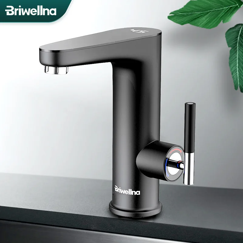 Водонагреватель Briwellna 220 В, смеситель для раковины 2 в 1, смесители для холодной и горячей воды без резервуара, мгновенный смеситель для гейзера, Электрический смеситель