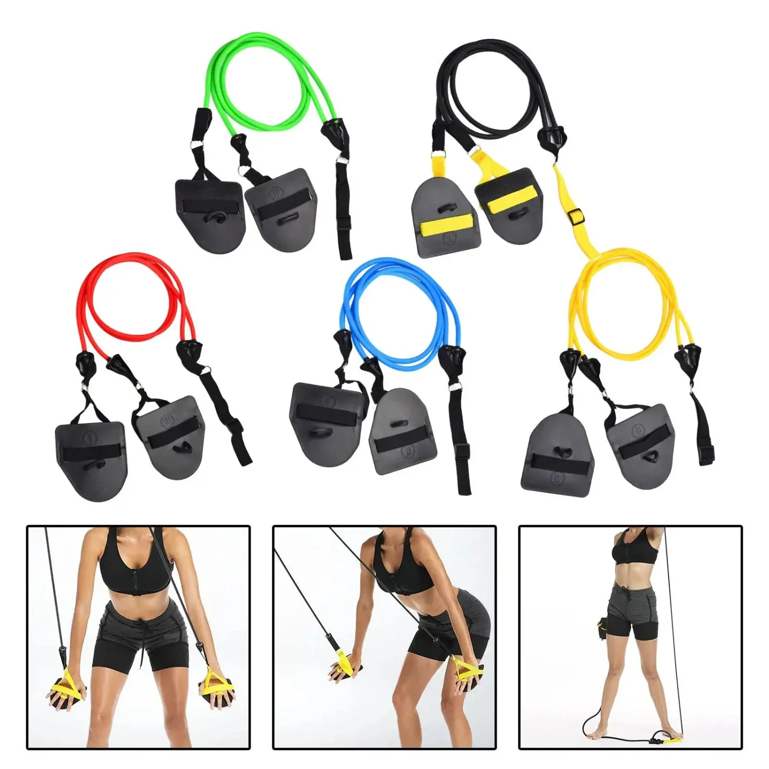 Arm Trainer Resistance Bands Swimming Exercise Paddle Workout Elastic Band