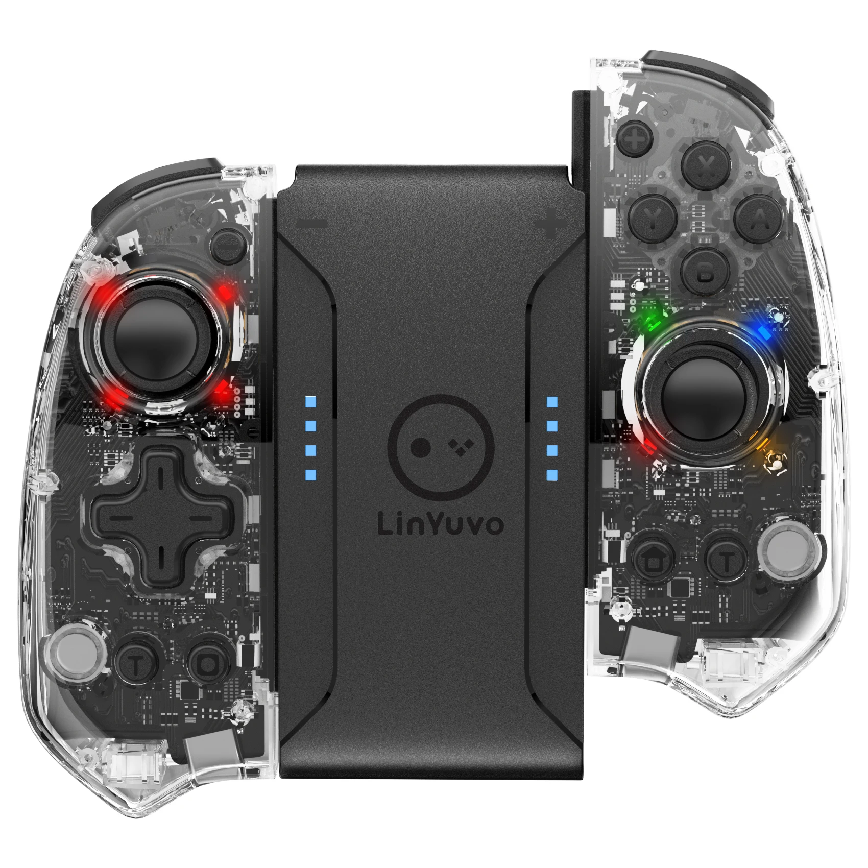 LinYuvo Transparent BT  controller Support Adjustable RGB Ring Light and Wake up Function for Switch KS 58