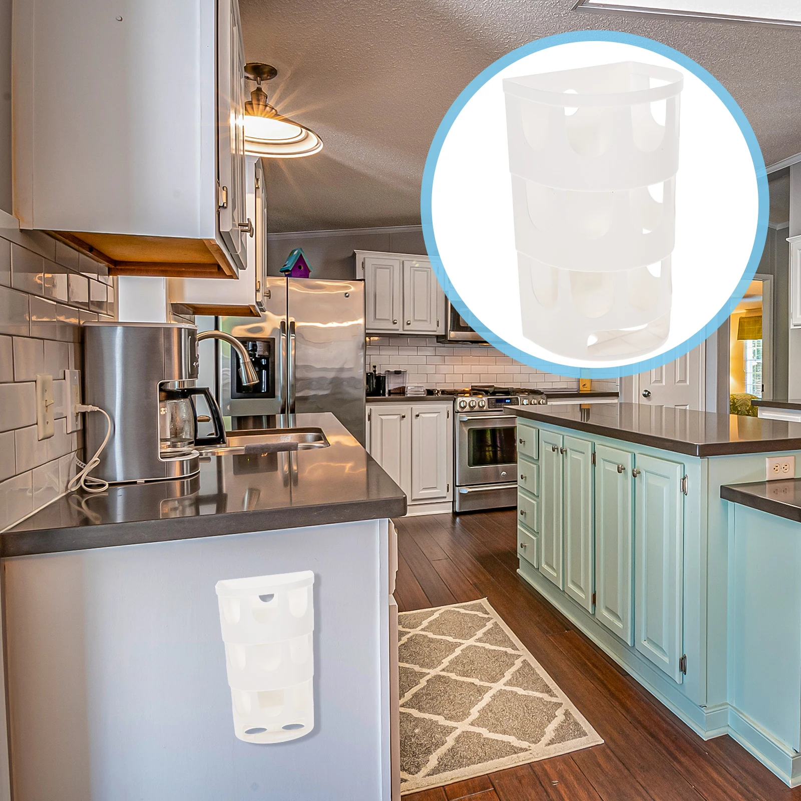 

Shelf 15 Holes Plastic Holder For Kitchen Trash Organizer Multi-Hole Bag Dispenser Home Storage Rack Holes Bag Storage